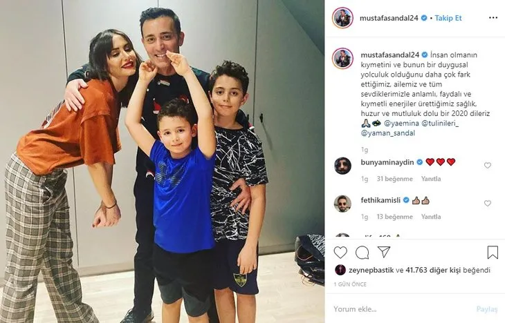 Mustafa Sandal ve Emina Jahovic’ten yeni yılda aile saati
