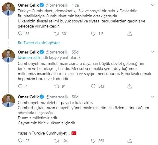 AK Parti sözcüsü Ömer Çelik: Cumhuriyetimiz tüm nitelikleriyle gözbebeğimizdir - 1