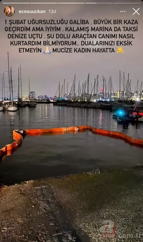 Ünlü model Ece Su Uçkan Kadıköy’de taksiyle denize uçtu: Yüzerek çıktık