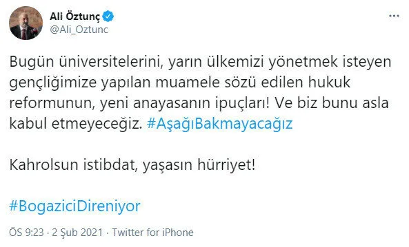 Ülkeyi karıştırmak isteyenler tek tek ortaya çıkıyor! Ümit Boyner de Boğaziçi provokasyonuna destek verdi!