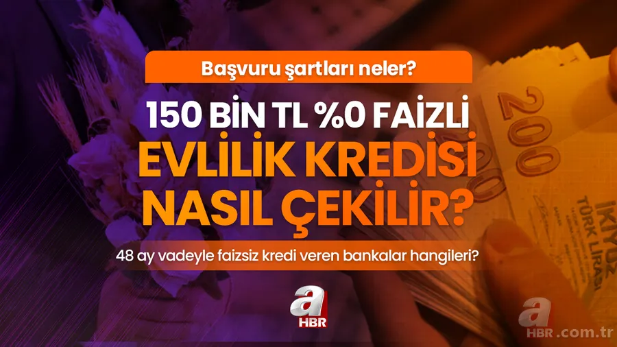 48 ay vadeyle faizsiz kredi veren bankalar hangileri? 150 bin TL %0 faizli evlilik kredisi nasıl çekilir? Başvuru şartları neler? 1