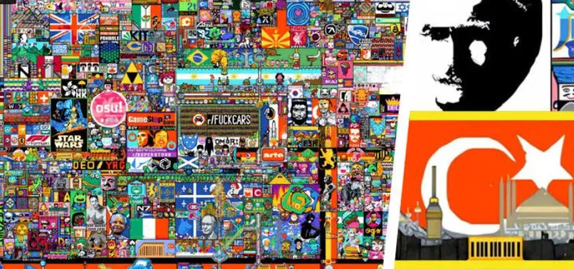 Türk bayrağına saldırıyı affetmediler! Reddit R Place uygulamasına Türk damgası