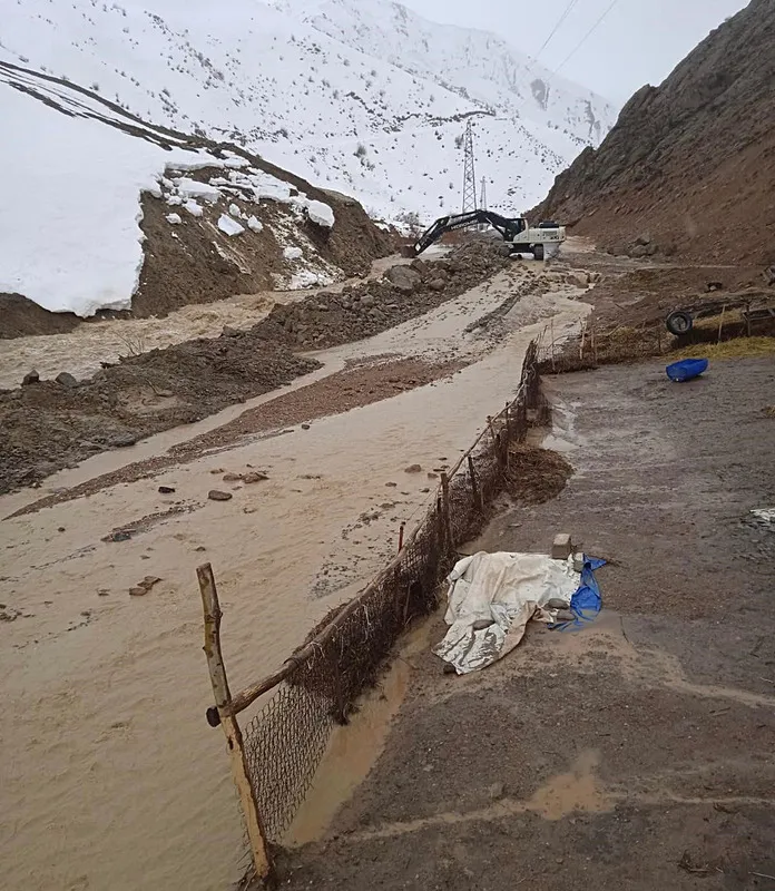 Hakkari Yüksekova'da dere taştı! Ahırları su bastı - 2