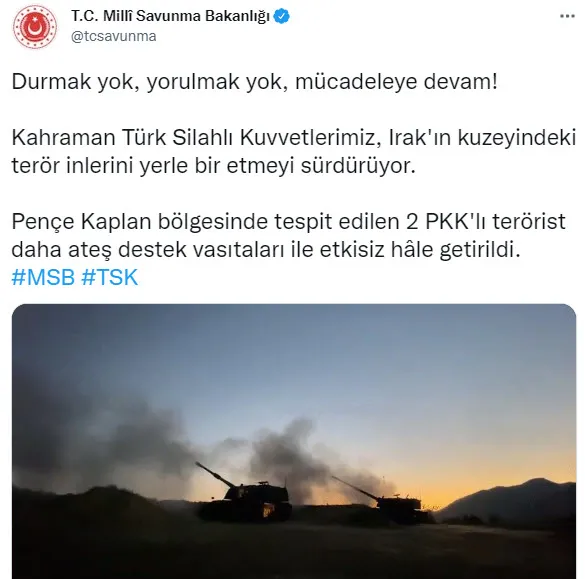 Son dakika: Pençe Kaplan bölgesinde 2 terörist etkisiz hale getirildi - 1