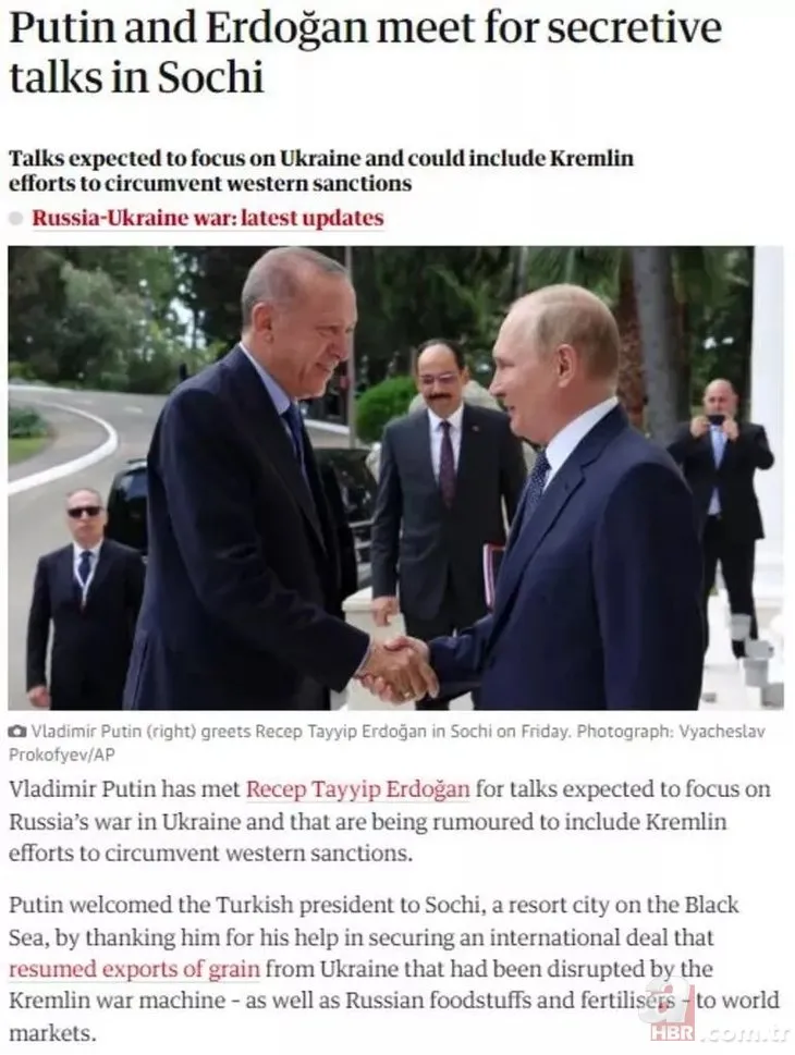 Dünyanın birinci gündem maddesiydi! Başkan Erdoğan ve Putin’in Soçi zirvesi manşetlerde: Türkiye etkisini kanıtladı