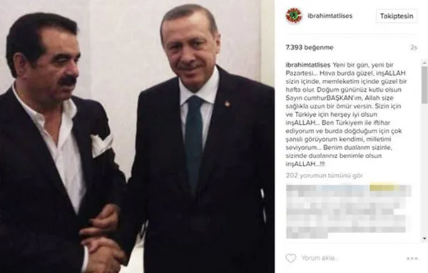 İbrahim Tatlıses'ten Cumhurbaşkanı Erdoğan paylaşımı - 1