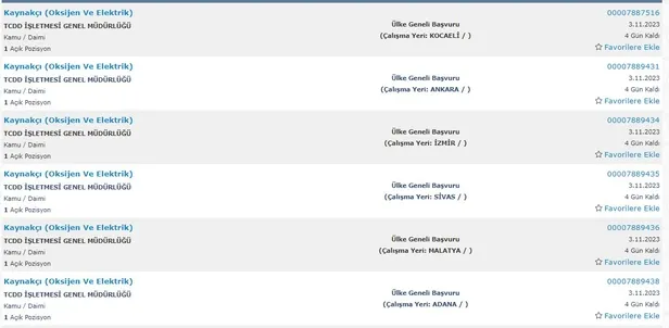 Başvurular İŞKUR üzerinden! TCDD KPSS 60 puan ile 114 işçi alımı yapacağını açıkladı! Başvurular nasıl yapılacak?