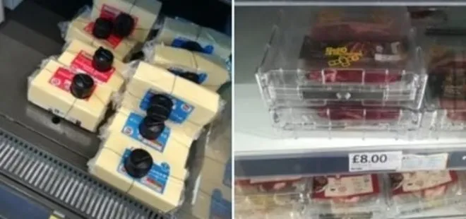İngiltere’de şoke eden görüntüler! Peynire elektronik kilit takılınca sosyal medya birbirine girdi