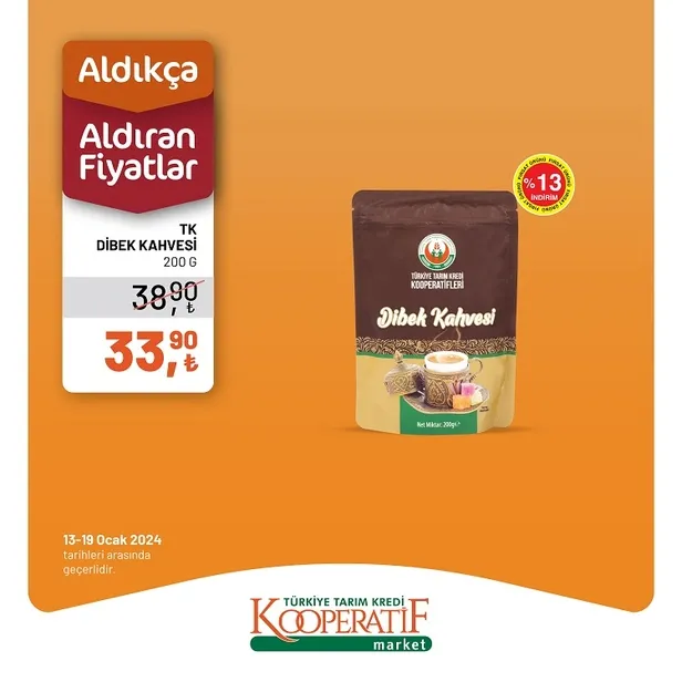 Tarım Kredi Market, 18 Ocak İndirim Kataloğu ile Müşterilerine Cazip Fırsatlar Sunuyor! Salatalık, Soğan, Limon, Çay, Türk Kahvesi ve Fazlası Uygun Fiyatlarla Satışta! - 13